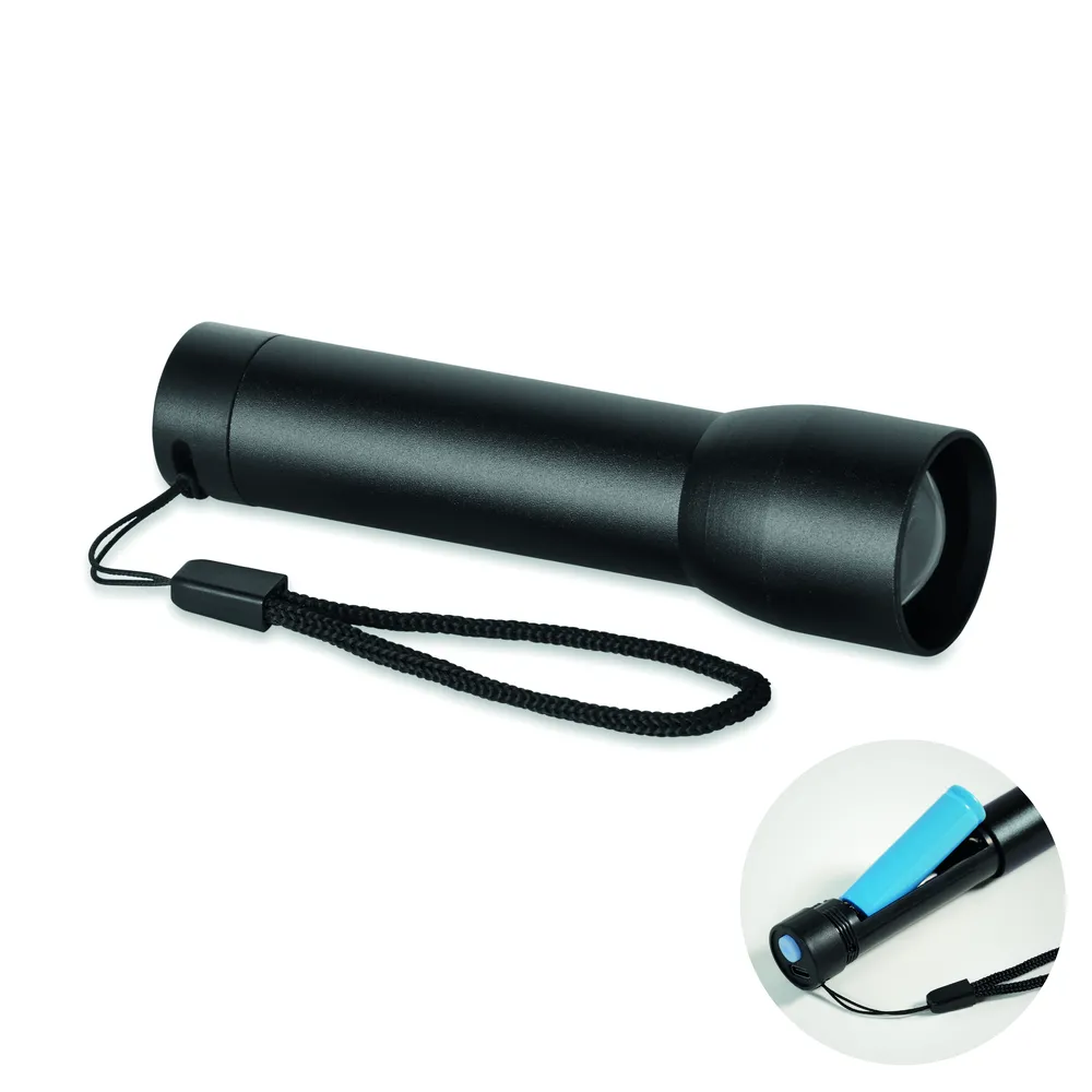 Lumezo · Aluminium oplaadbare zaklamp – Zwart
