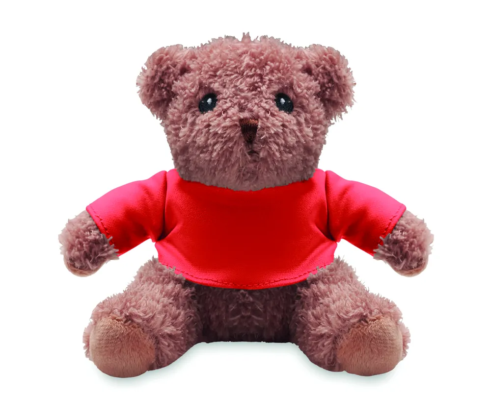 Johnny T · Teddybeer met T-shirt – Rood