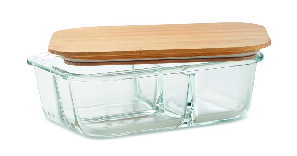Tundra 3 · Glazen lunchbox bamboe deksel – Transparant
