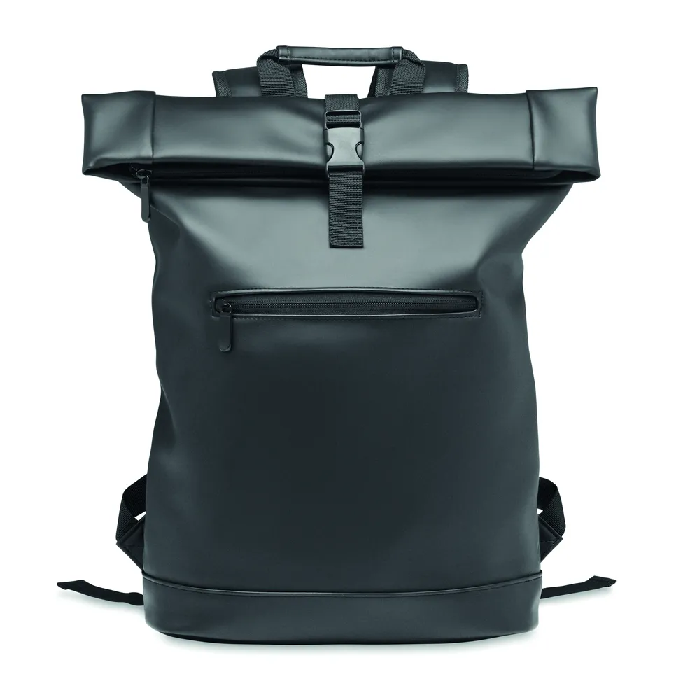 Bai Roll · Laptop Rolltop rugzak PU – Zwart