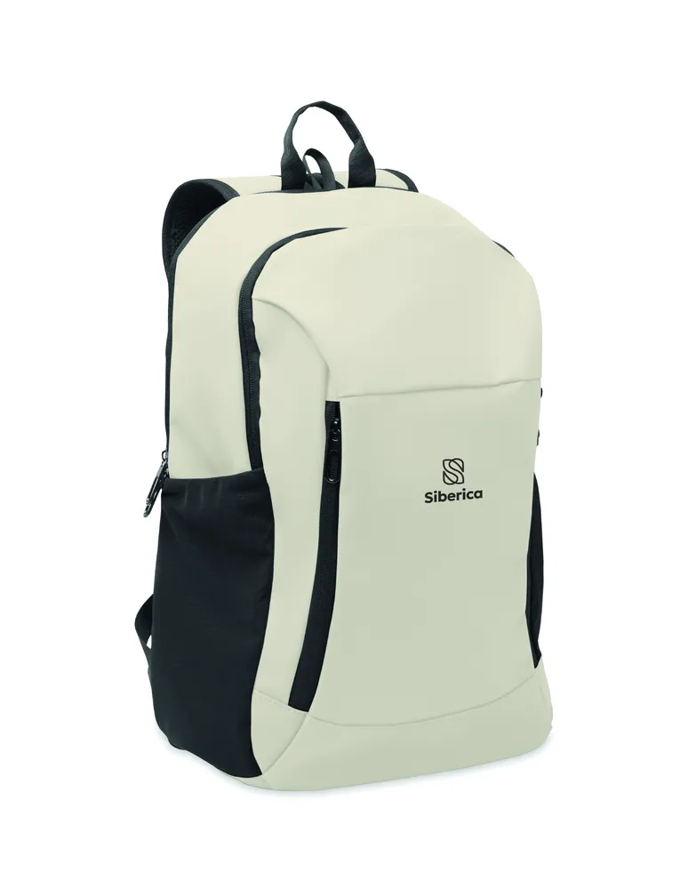 Korovin · 15" zachte PU laptop rugzak – Gebroken wit