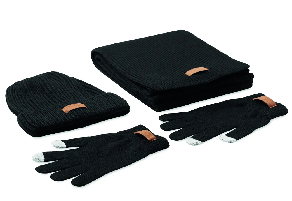 Denali · Set van 3 RPET winterartikelen – Zwart