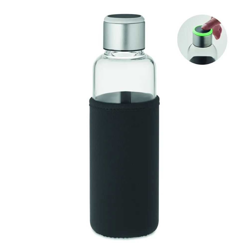 Inder · Glazen fles sensor herinnering – Zwart