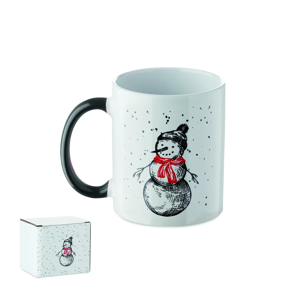 Festimug · Keramische kerst mok 300ml – Zwart/rood