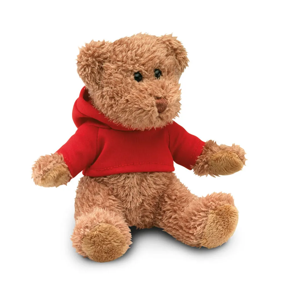 Johnny · Teddybeer met sweatshirt – Rood