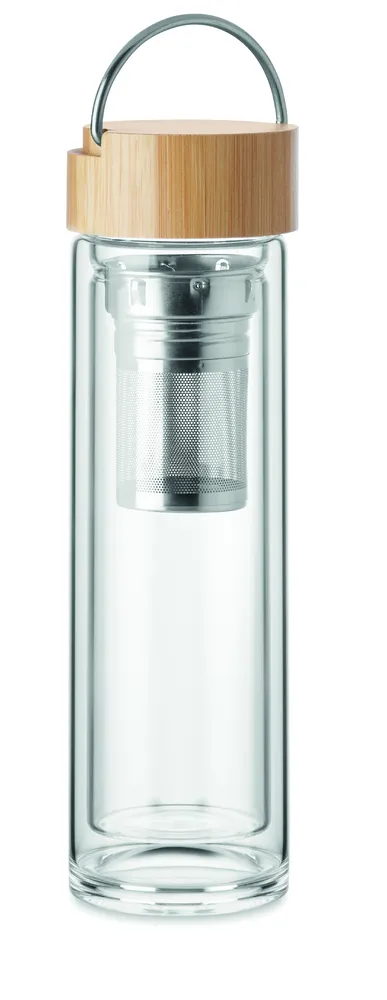 Batami · Glazen fles dubbelwandig 400ml – Transparant