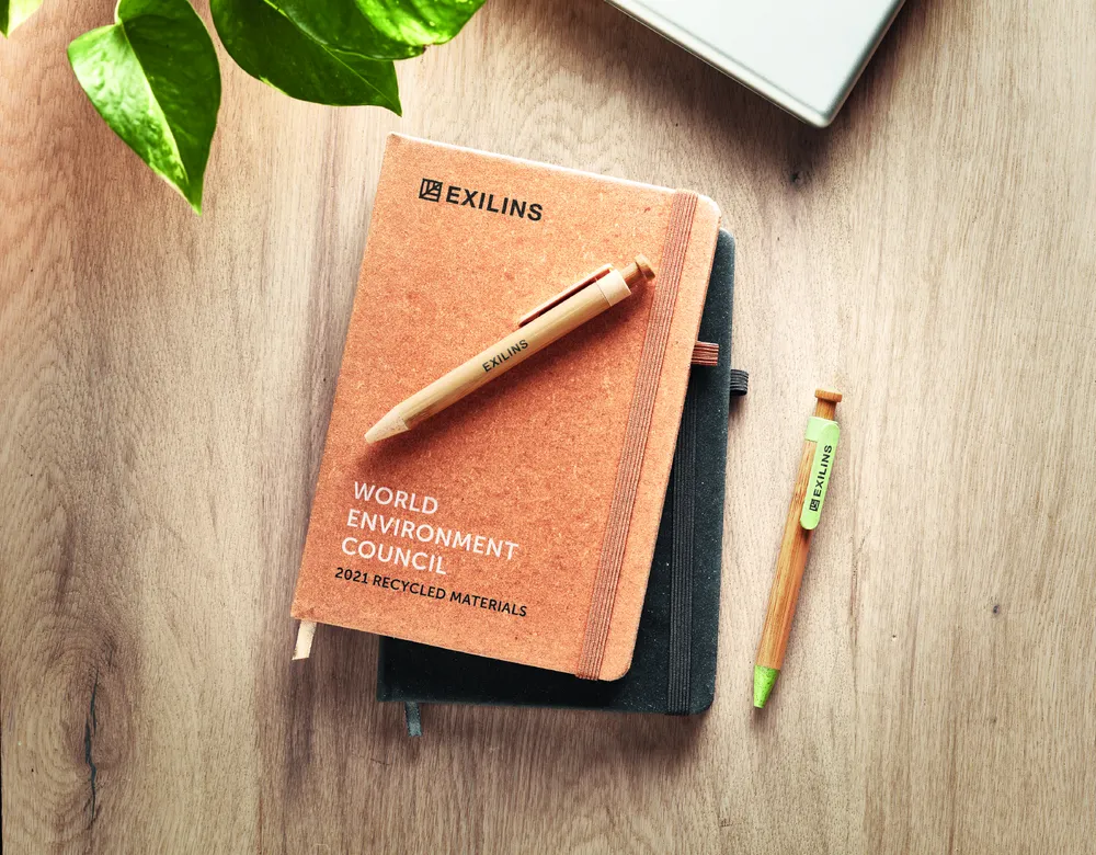 Baobab · Gerecycled PU A5 notitieboek – Bruin
