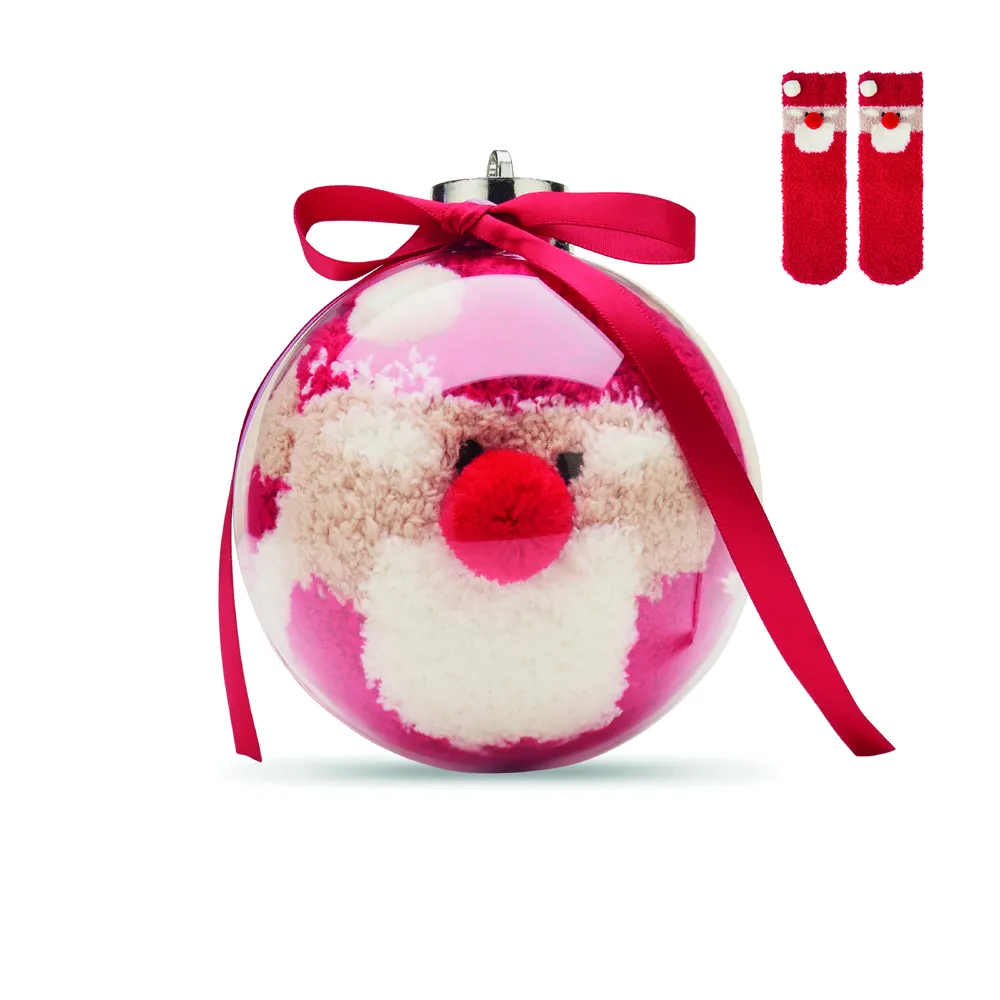 Snug M · Kerstman sokken balornament – Rood