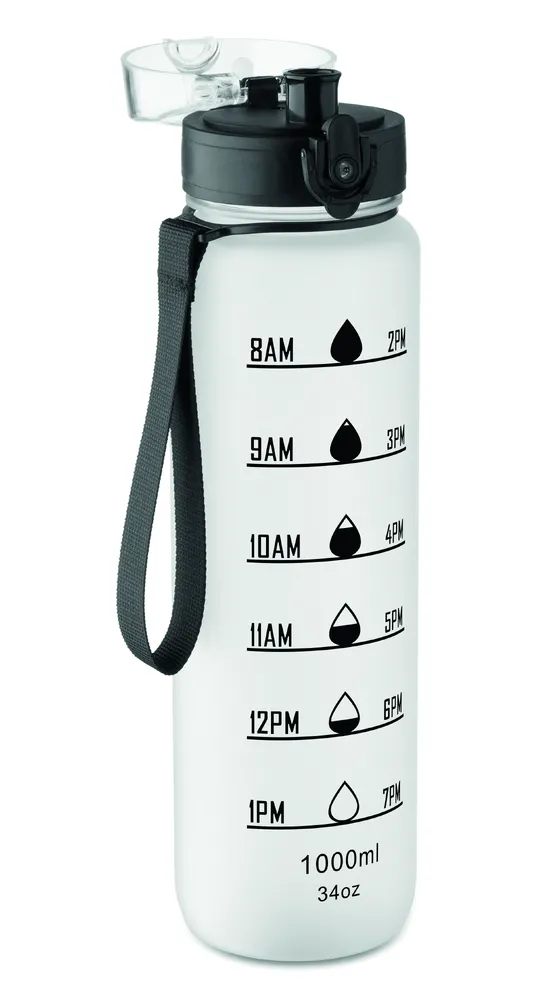 Isforden Mark · Sportwaterfles RPET 1L – Transparant wit