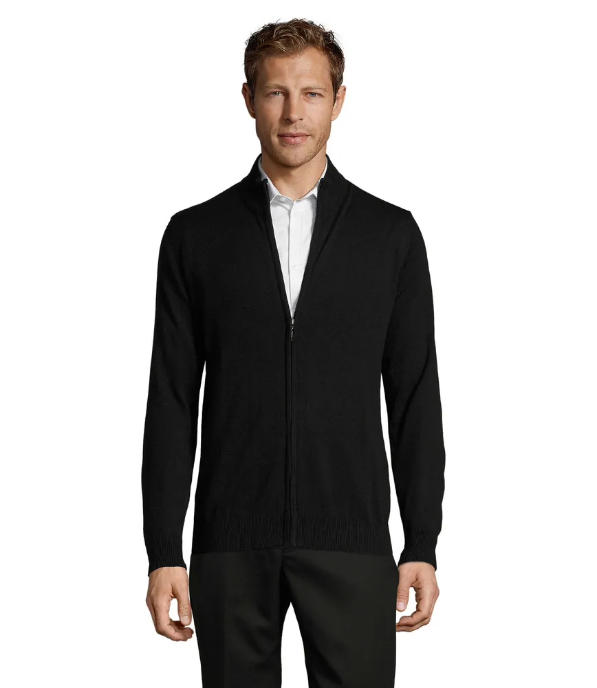 Gordon Men Zipped Cardigan – Zwart