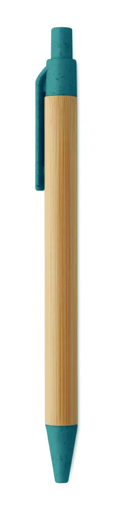 Itea Colour · Bamboe balpen met drukknop – Blauw