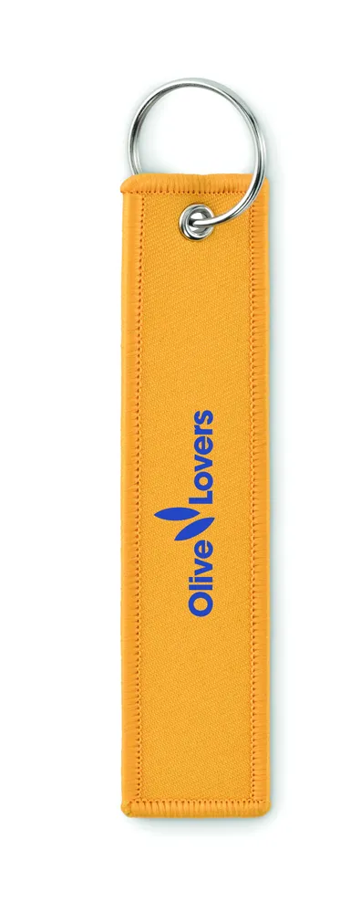 Takeoff · Sleutelhanger "remove before fligh – Geel