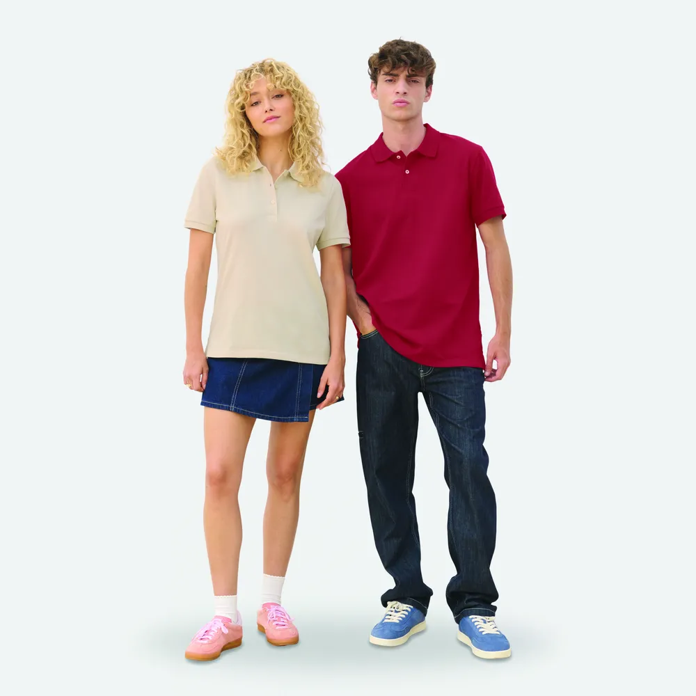 Pacific Heren Polo – Folk red twin