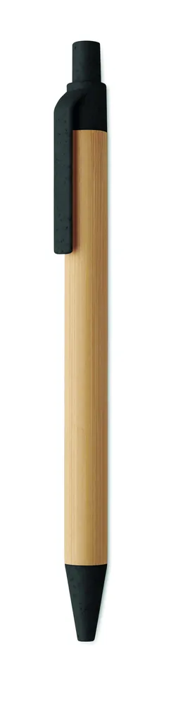 Itea Colour · Bamboe balpen met drukknop – Zwart