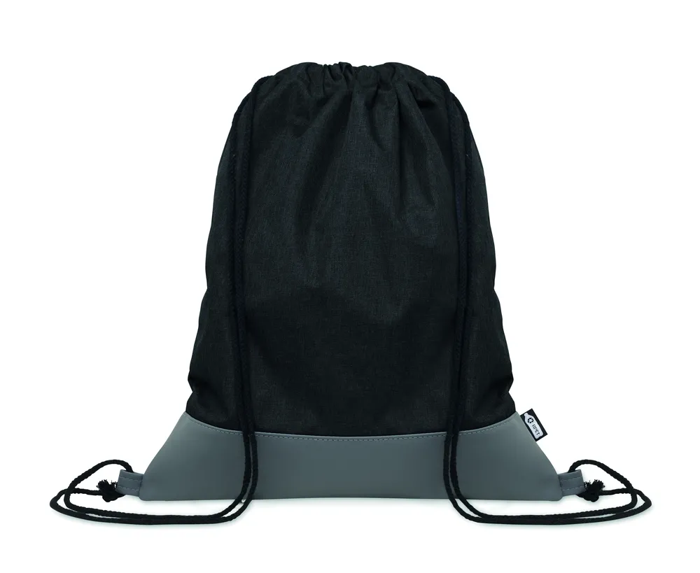 Libag · RPET PU trekkoord rugtas 2-kleu – Zwart
