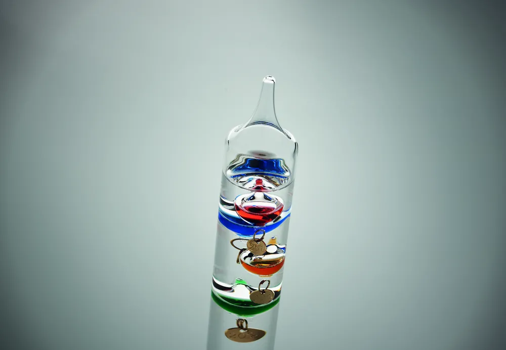 Galileo thermometer glas 28cm – Transparant