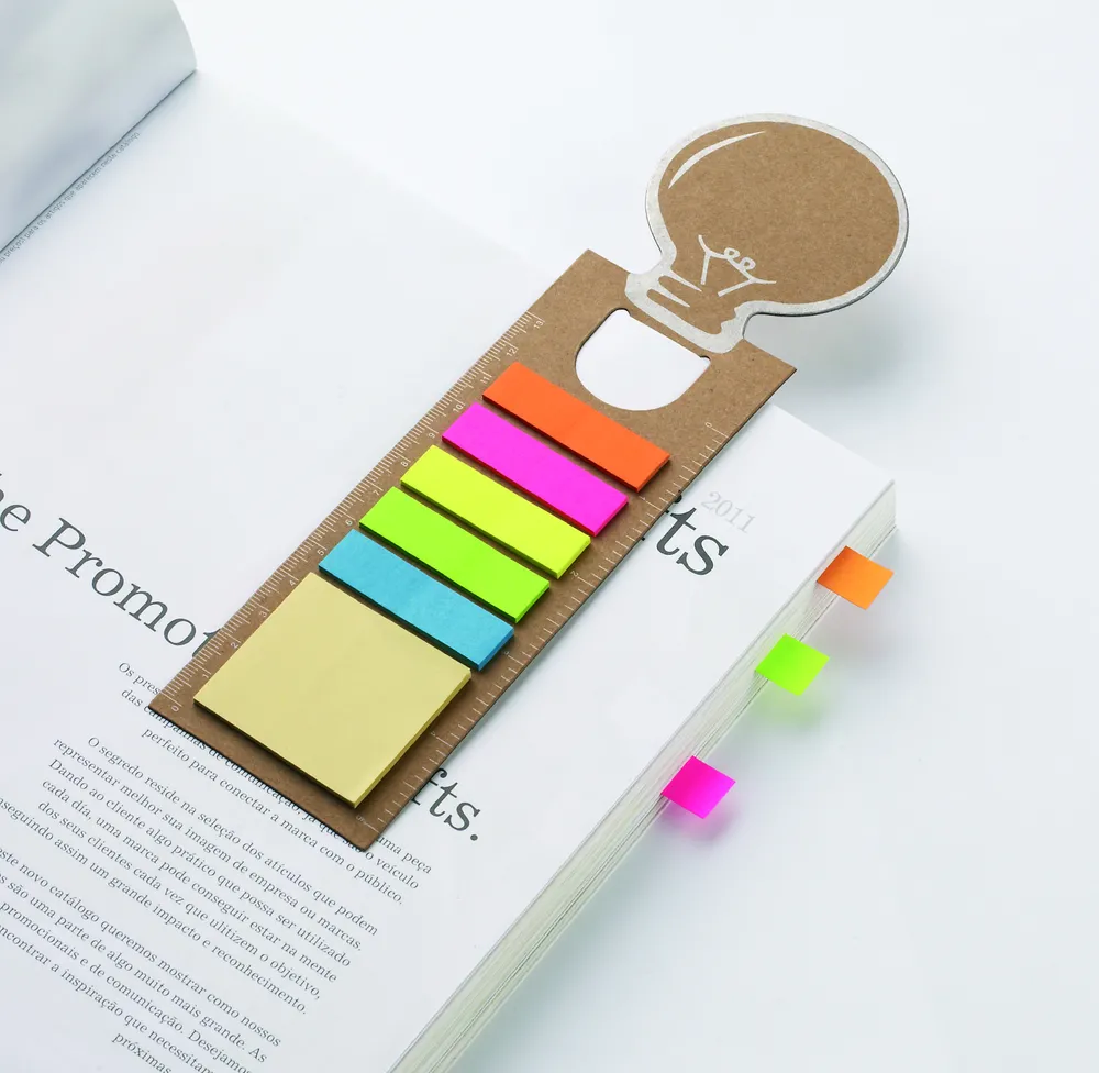 Idea · Boekenlegger met memoblaadjes – Beige
