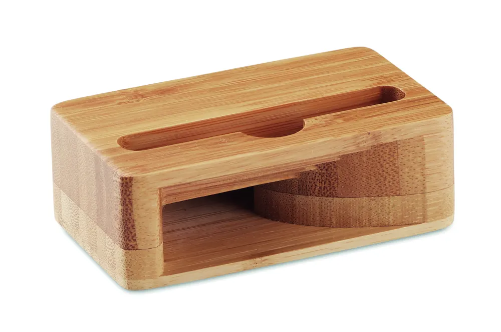 Caracol · Telefoonstandaard versterker – Hout
