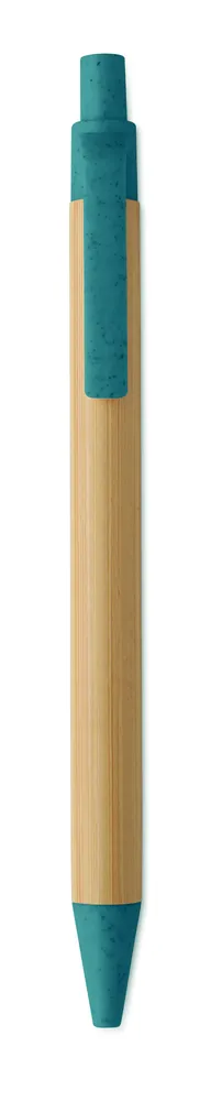 Itea Colour · Bamboe balpen met drukknop – Blauw