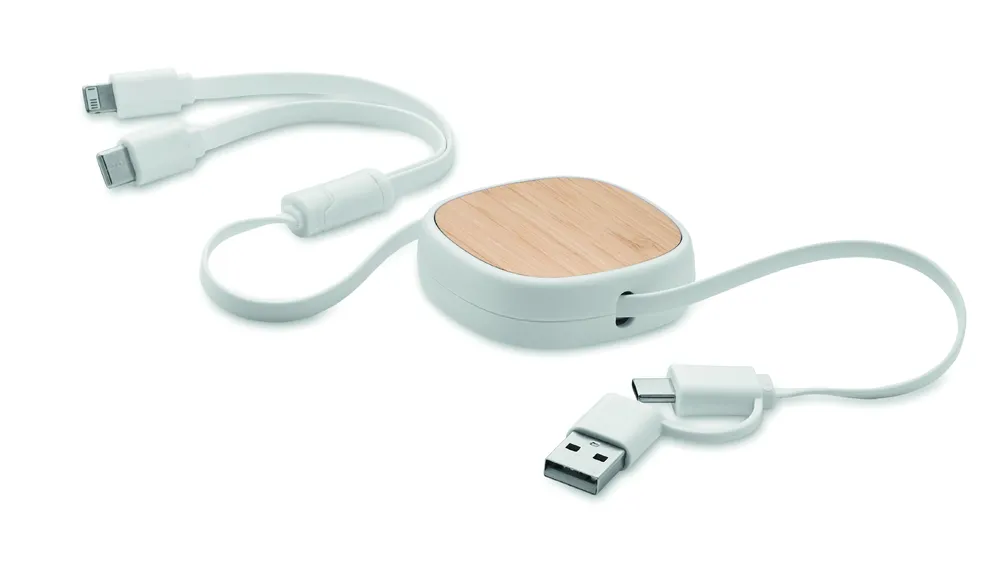 Togobam · Intrekbare USB-laadkabel – Wit