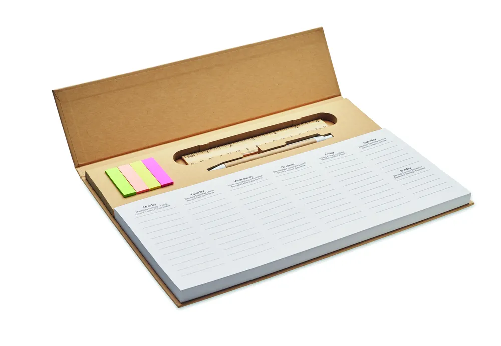 Memweek · Weekplanner op bureaublad – Beige