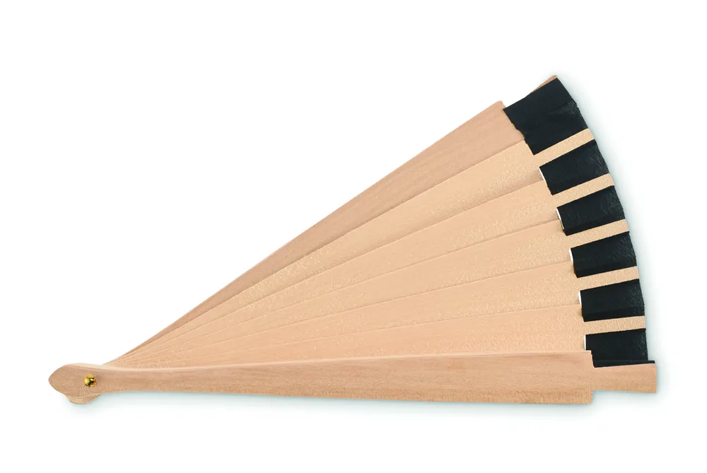 Woodfan · Houten handwaaier – Zwart