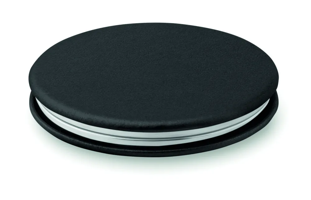 Glow Round · Magnetische dubbele spiegel – Zwart