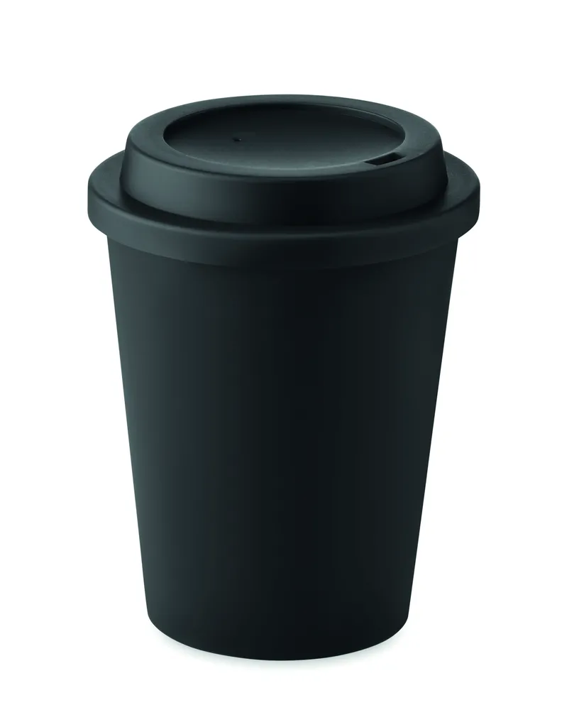 Nola · Dubbelwandige beker Pp 300 ml – Zwart