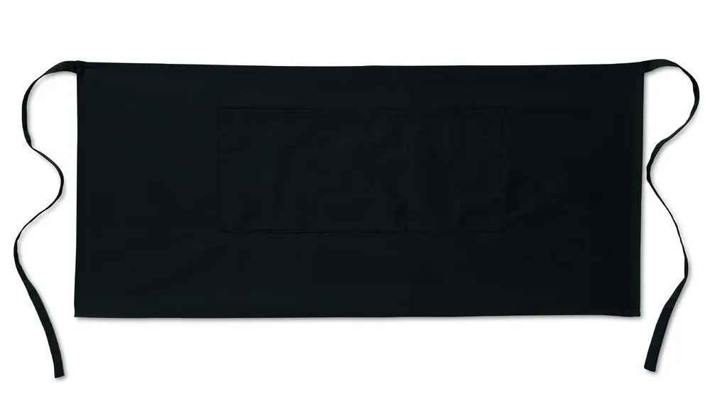Jared · Korte keukenschort 195 g/m2 – Zwart