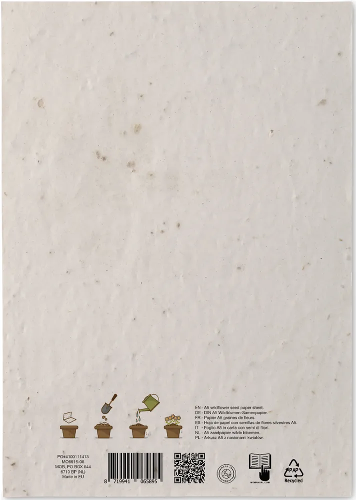 Aside · A5 zaadpapier wilde bloemen – Wit