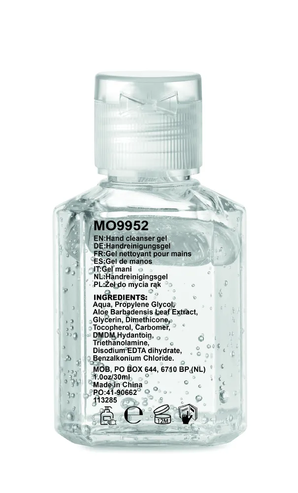 Gel 30 · Handreinigingsgel 30 ml – Transparant