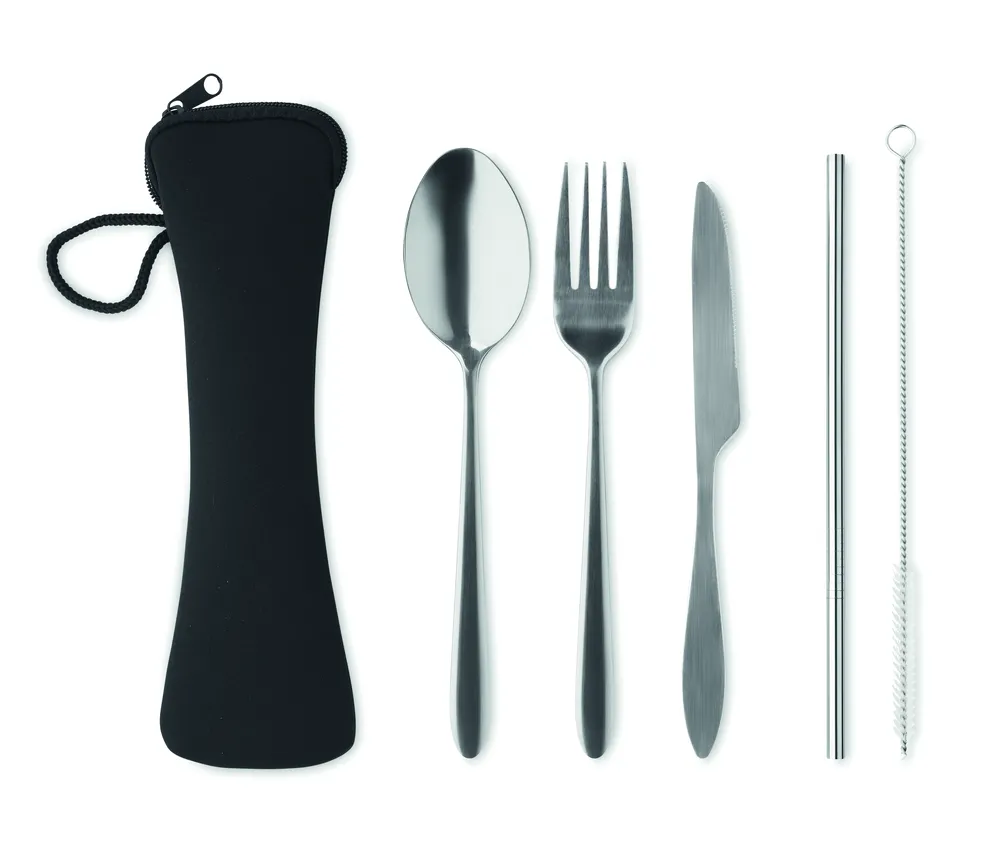 5 Service · Rvs bestekset – Zwart