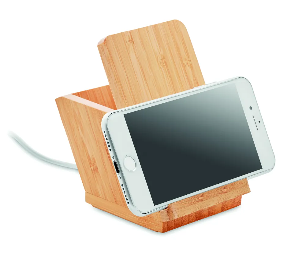 Baicoi · Draadloze oplader pennenhouder – Hout