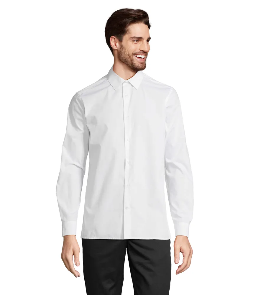 Bailey Men Poplin Shirt – Wit