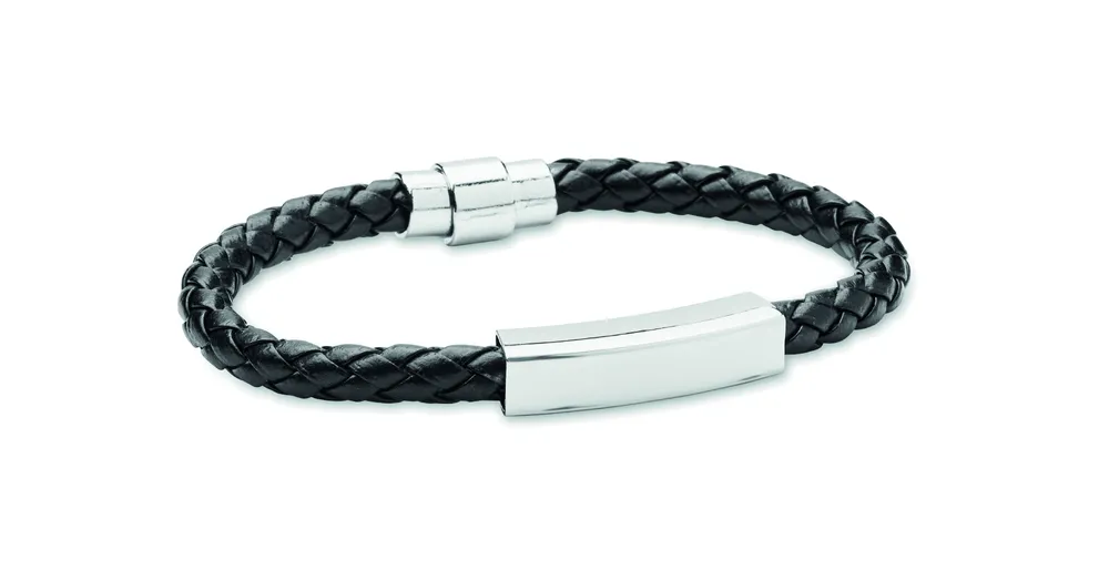 Fauleti · Gevlochten kunstleren armband – Zwart