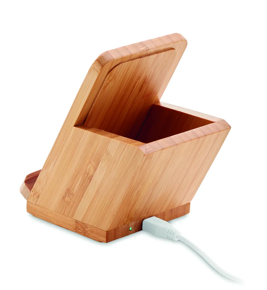 Baicoi · Draadloze oplader pennenhouder – Hout