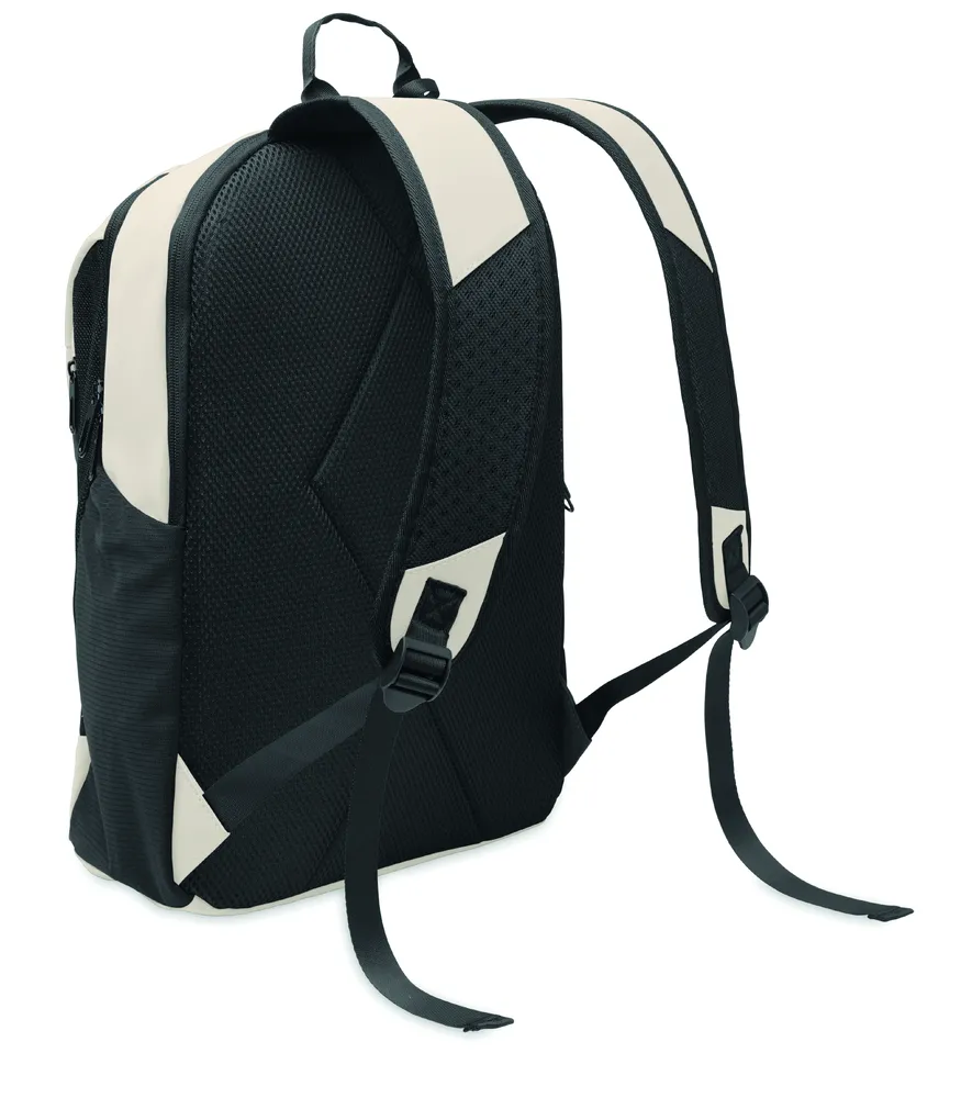 Korovin · 15" zachte PU laptop rugzak – Gebroken wit