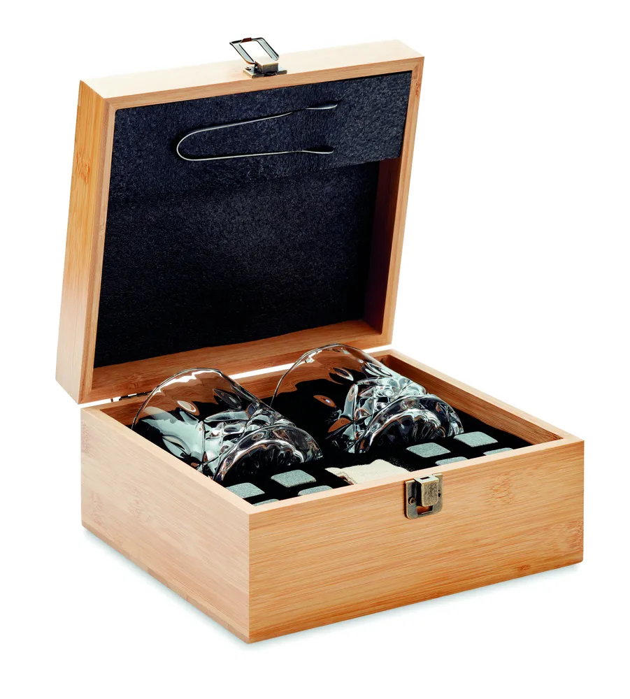 Inverness · Luxe whiskey set in bamboe box – Hout