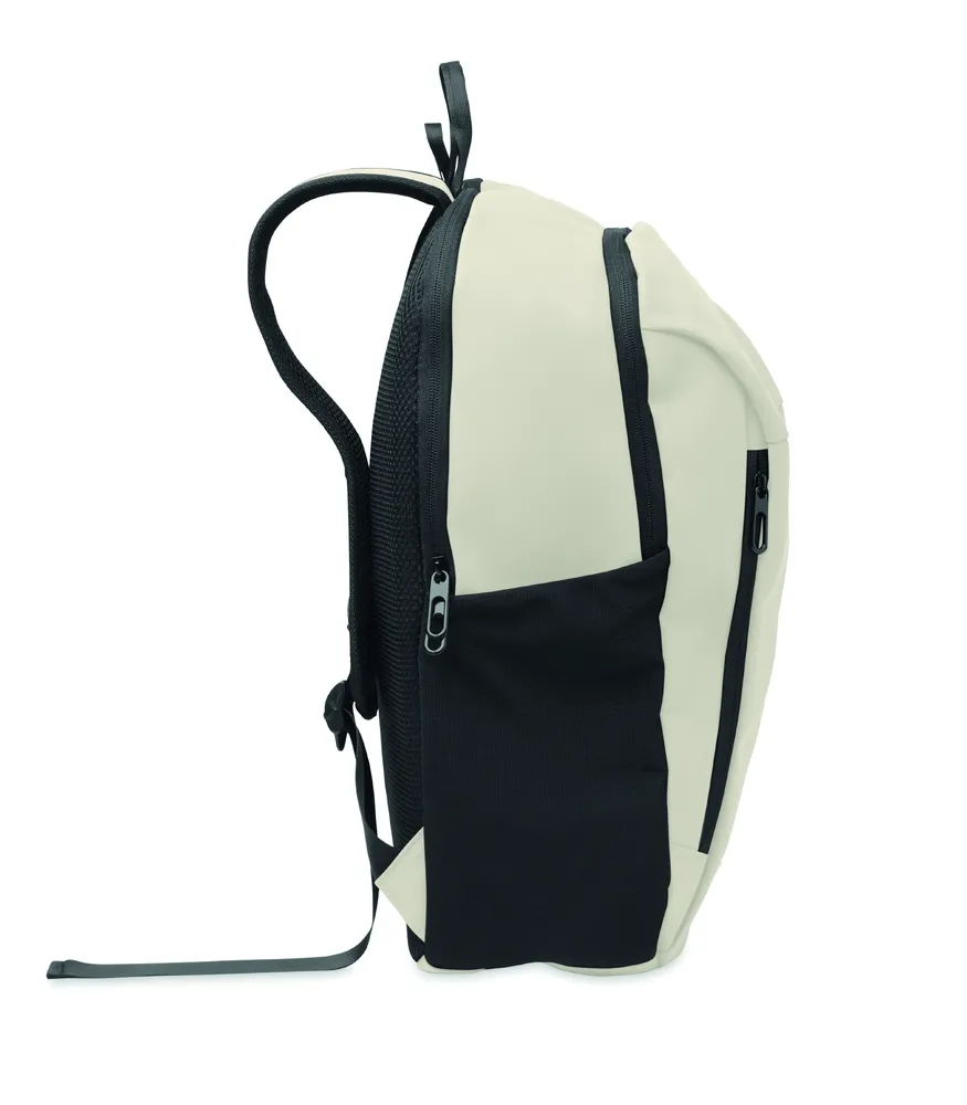 Korovin · 15" zachte PU laptop rugzak – Gebroken wit
