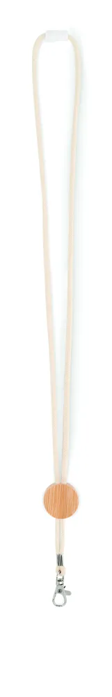 Kara · Katoenen lanyard metalen haak – Beige