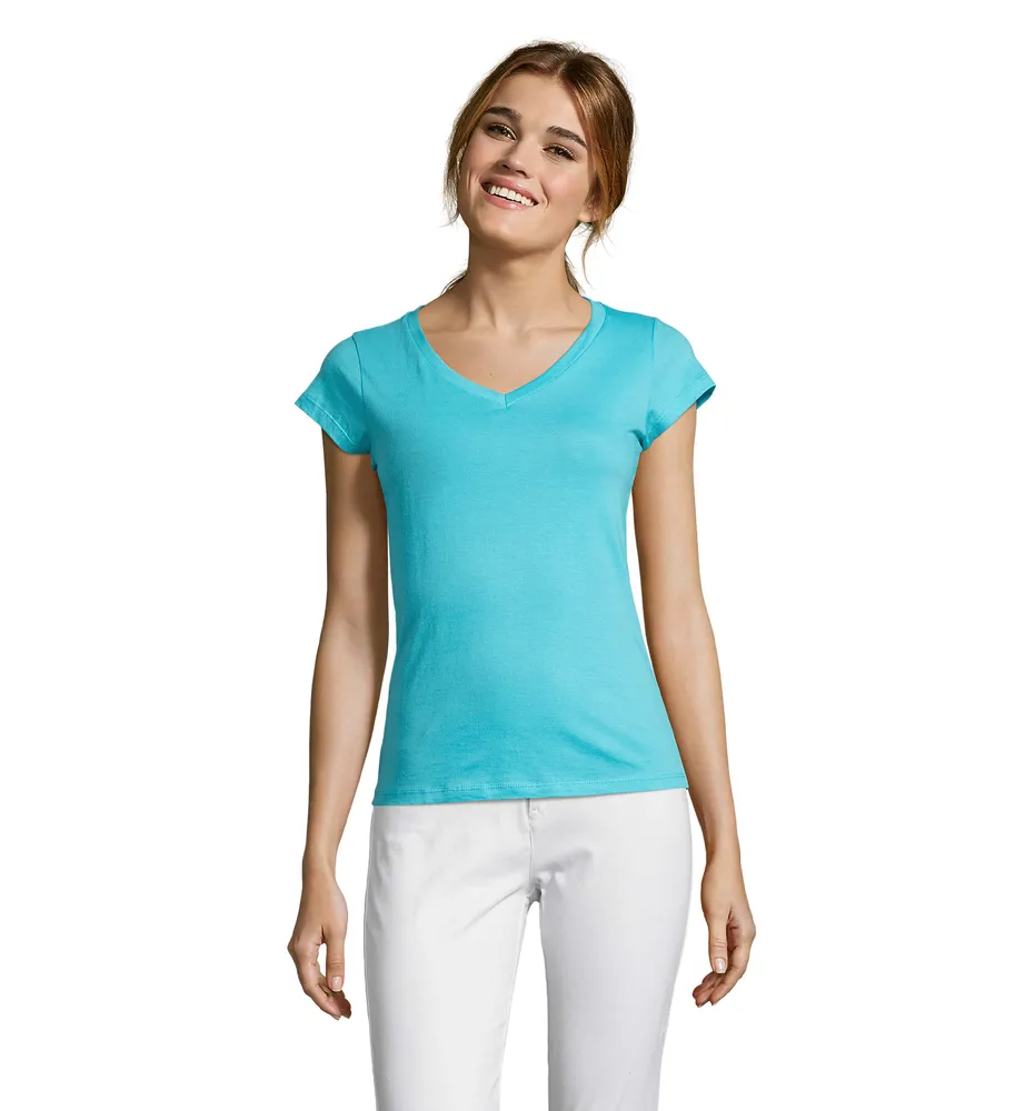 Moon dames t-shirt 150g – Atolblauw