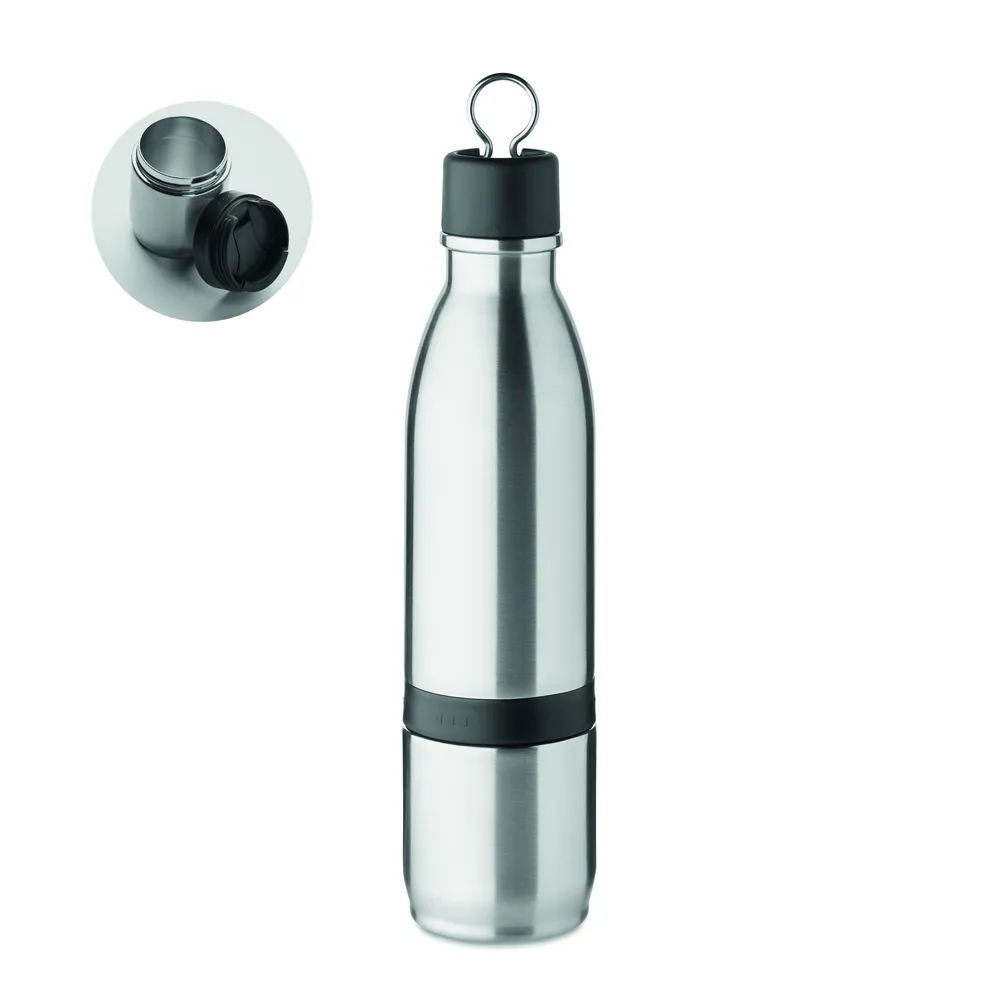 Atera · 2-in1 dubbelwandige fles 500ml – Mat zilver