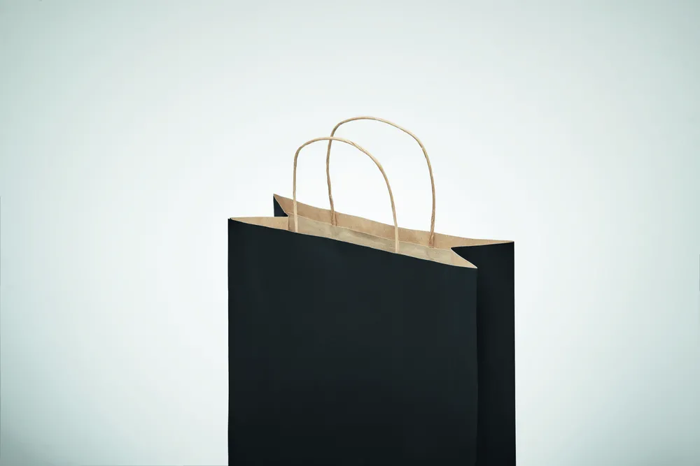 Paper Tone S · Kleine papieren geschenktas – Zwart