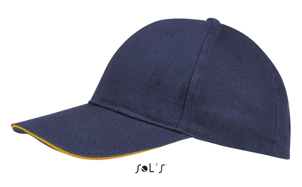 Buffalo Six Panel Cap – Frans marine/neon oranje
