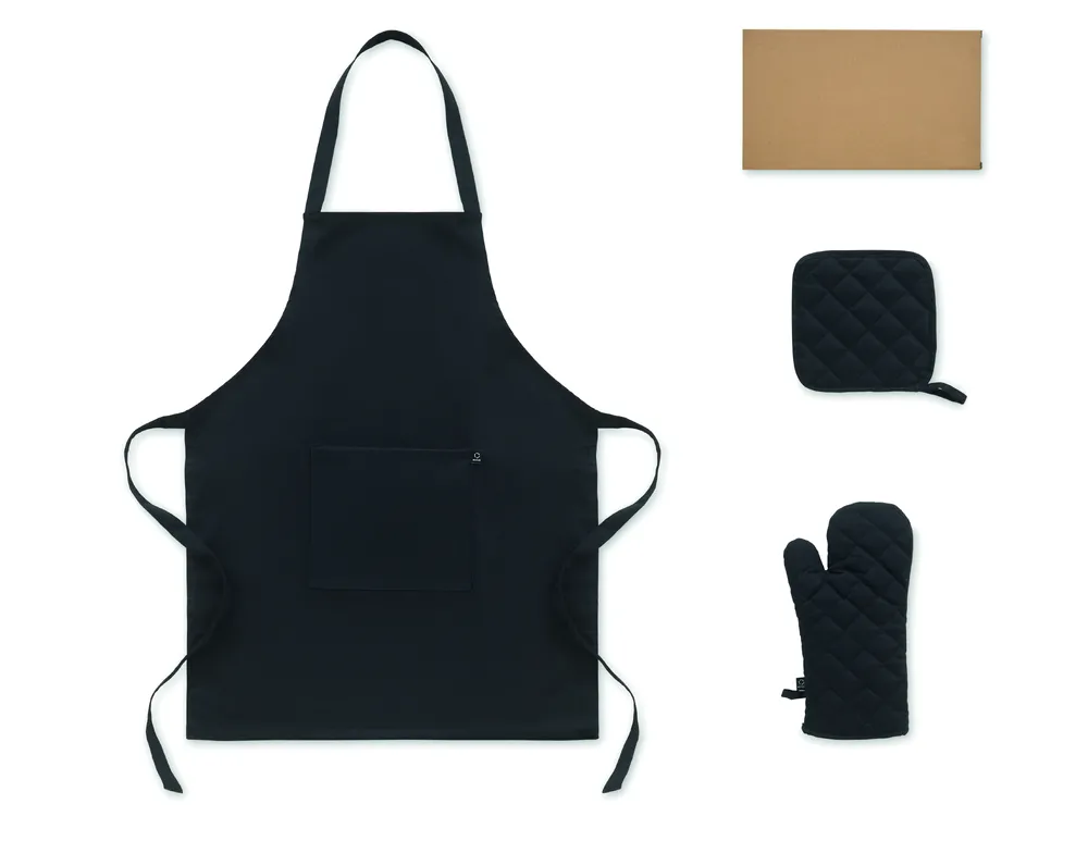 Gala Set · Gerecycled katoenen keukenset – Zwart