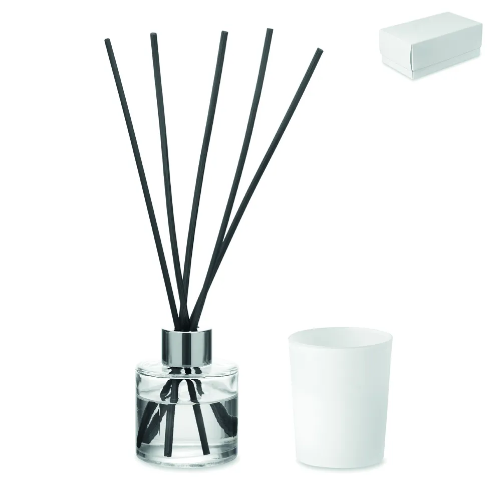 Kaloma Set · Vanille diffuser & kaarsenset – Wit