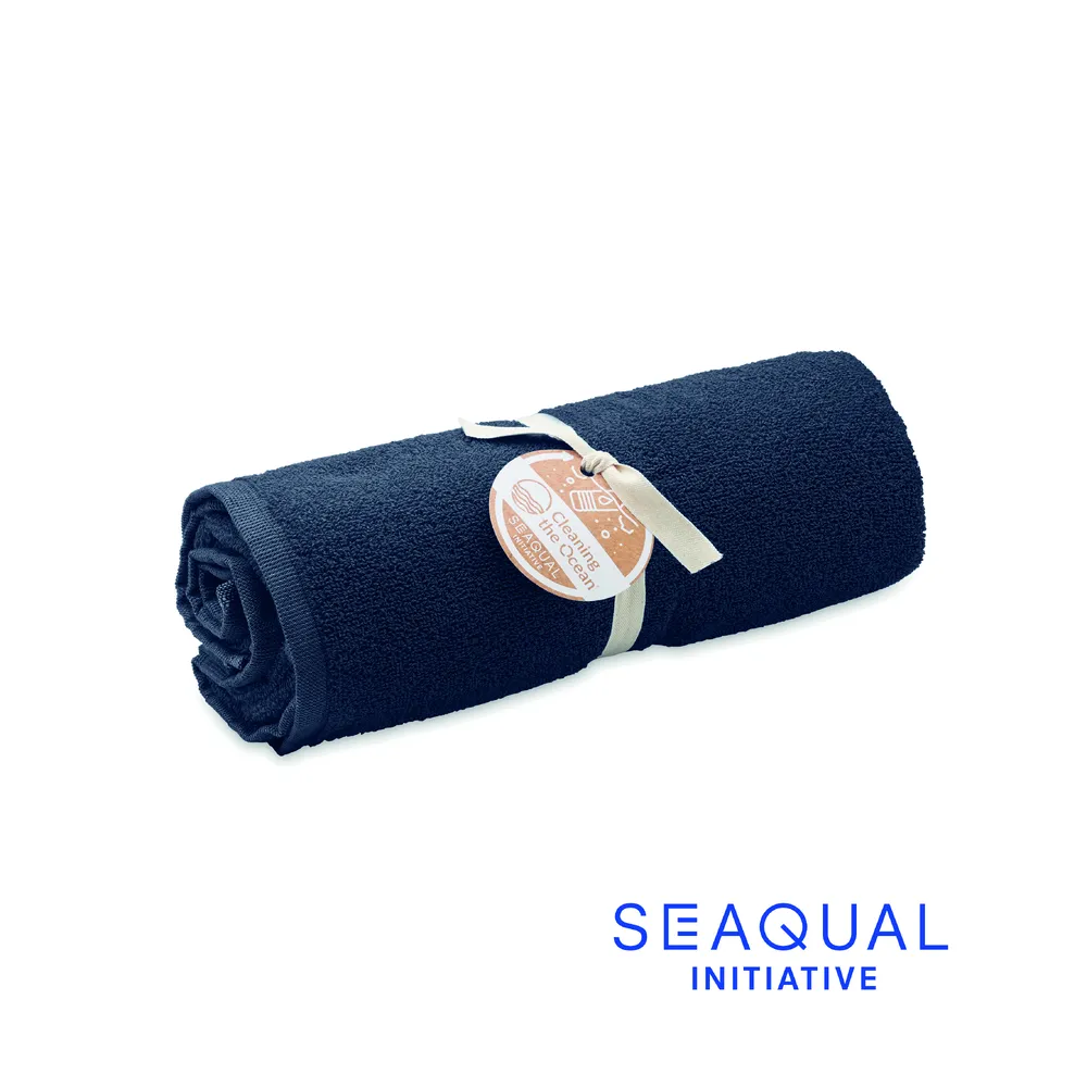 Sand · Seaqual® handdoek 70x140cm – Blauw