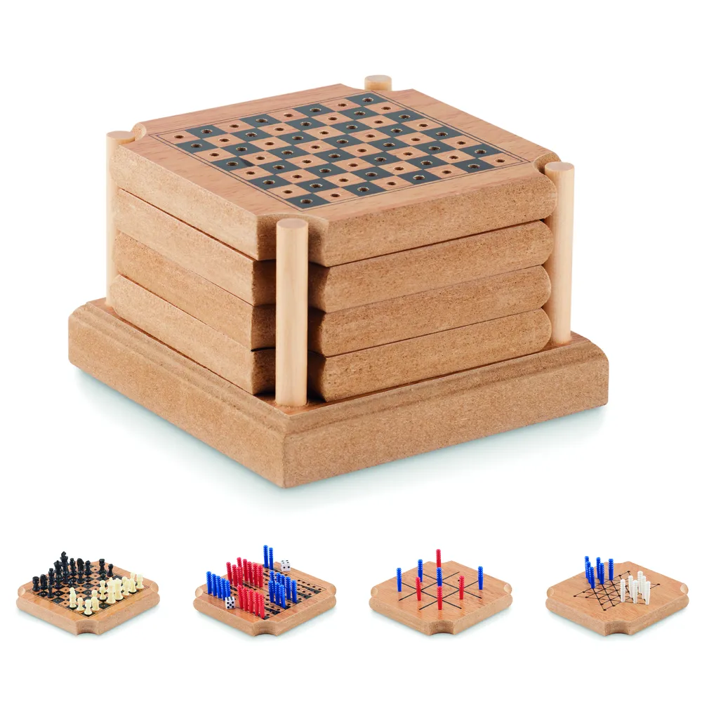 Coastgame · 4-delig set onderzetters spel – Hout