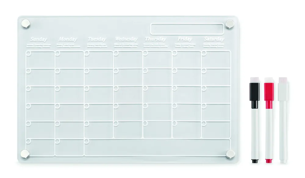 Planit · Magnetische acryl planner – Transparant