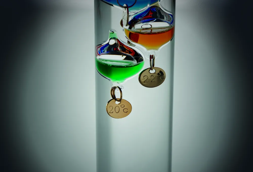 Galileo thermometer glas 28cm – Transparant